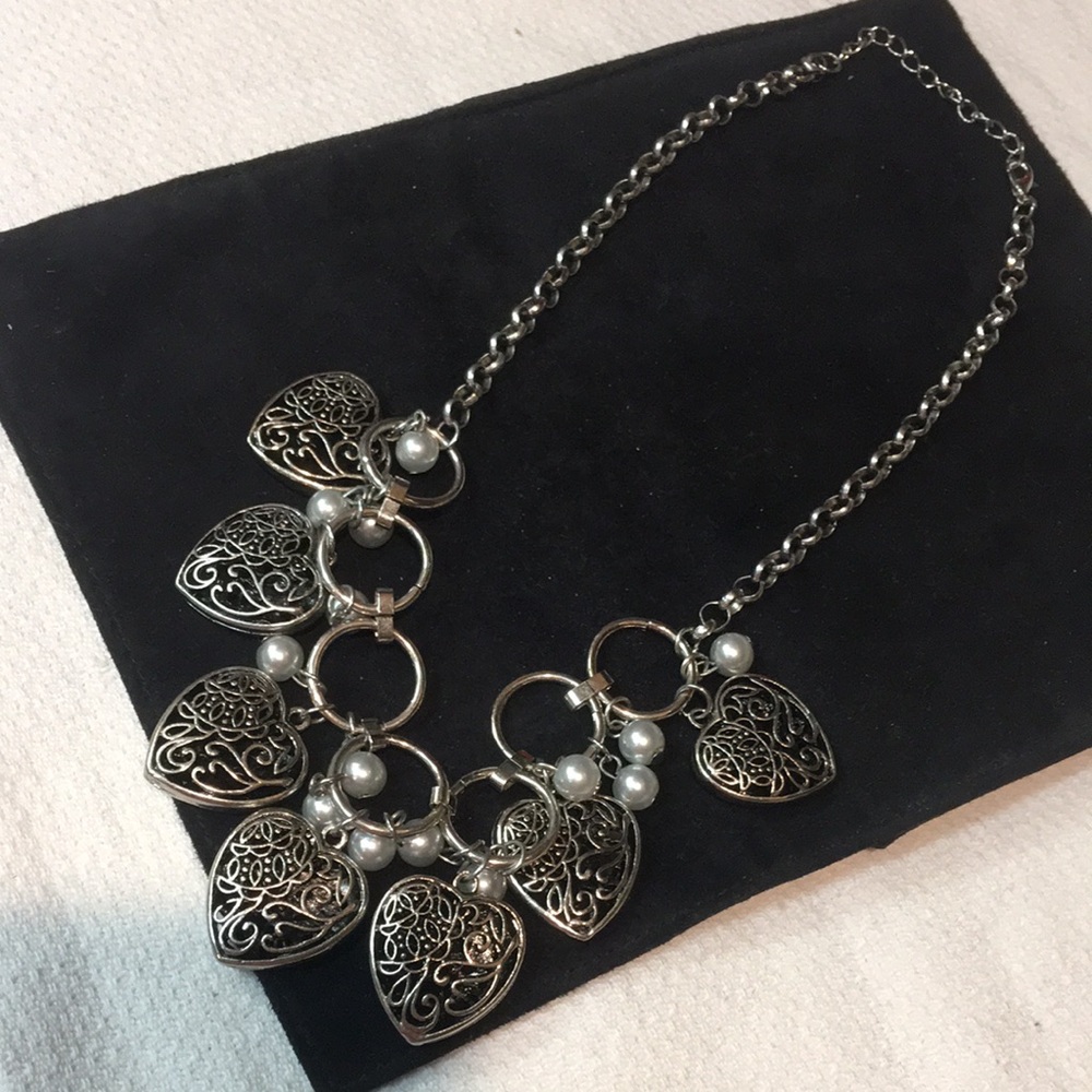 Elegant Silver Heart Charm Necklace - Picture 2 of 3